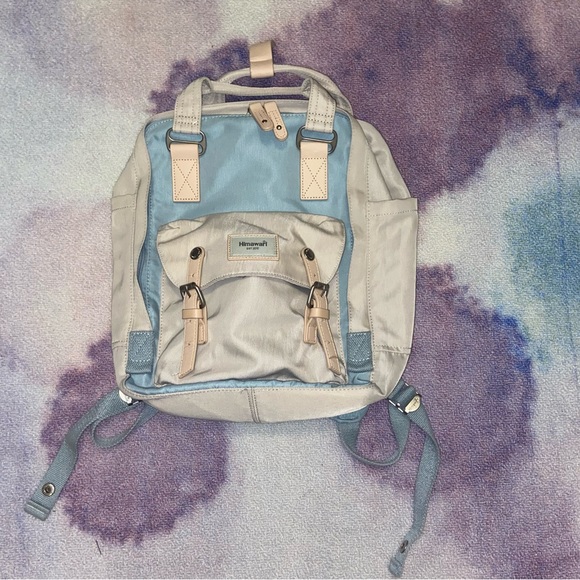 SOLD Himawari Blue and Creme Laptop Backpack - Picture 7 of 8